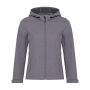 Iqoniq Makalu dames recycled polyester softshell jas, vulcano heather grey (XS)