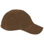 Ecologische uniseks pet met 6 panelen in ribfluweel dark camel one size