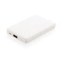 5.000 mAh zakformaat powerbank met geïntegreerde kabels, wit