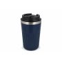Gerecycled RVS Koffie beker 400ml - Donkerblauw