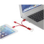 Metalen 3-in-1 oplaadkabel met sleutelhanger - Rood
