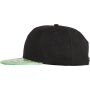 Bronx Glitter Flat Peak Snapback Cap black/green one size
