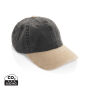 BEAU AWARE™ Washed 6 panel 270gsm cotton twill two tone cap, zwart