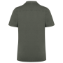 Ecologisch verwassen herenoverhemd met korte mouwen en bowlingkraag in jersey Washed Organic Khaki XL