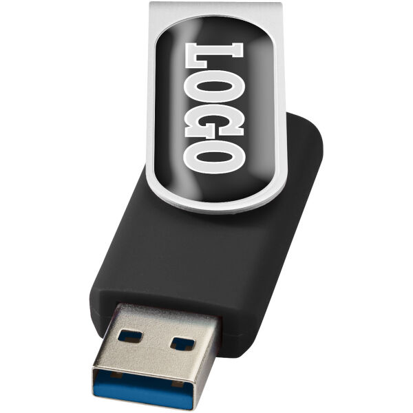 Rotate USB 3.0 met doming - Zwart - 128GB