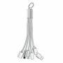 HUBLUE - 5-in-1 laadkabel sleutelhanger - Zilver HUBLUE - 5-in-1 laadkabel sleutelhanger - Zilver