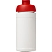 Baseline 500 ml sportflaska med fliplock av återvunnet material - Vit/Röd