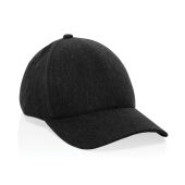 Milo AWARE™ recycled heather 6 paneel cap 200gr, zwart