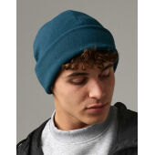 Recycled Fleece Cuffed Beanie - Black - One Size