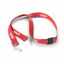Polyester Pantone-gematchte zeefdruk keycord met 2 clips