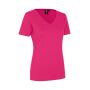 Interlock T-shirt | v-hals | dames - Roze, 3XL