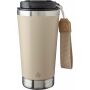 Gerecycled roestvrijstalen dubbelwandige drinkbeker 500 ml Kayla beige