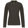 Piqué-damespolo lange mouwen Dark Grey M Piqué-damespolo lange mouwen Dark Grey M