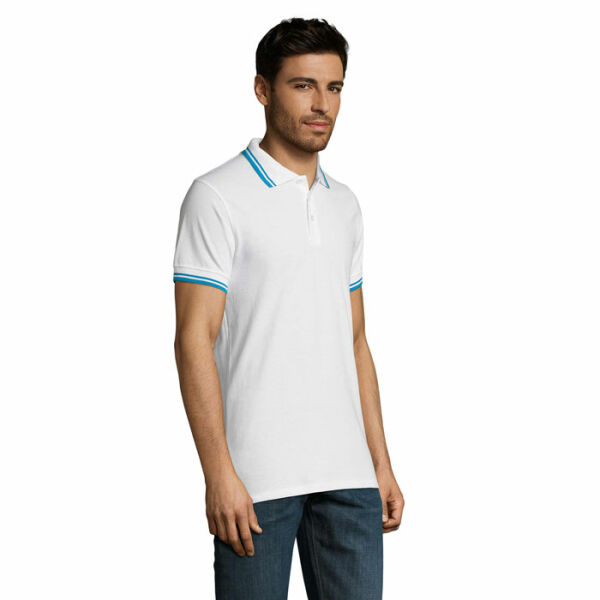 PASADENA MEN - PASADENA MEN POLO 200 - XXL - White/Aqua PASADENA MEN - PASADENA MEN POLO 200 - XXL - White/Aqua