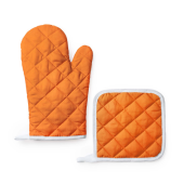 ENEKO Keukenset, ovenwant en pannenlap - oranje