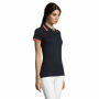 PASADENA WOMEN - PASADENA dames polo 200g - XXL - Frans Marine/neon Oranje