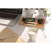 Bamboe bureau-organizer 10W draadloze oplader, bruin