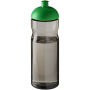 H2O Active® Eco Base 650 ml sportfles met koepeldeksel - Charcoal/Helder groen