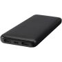 Adhil powerbank van 10.000 mAh 10 W van gerecycled plastic met 2 ingebouwde kabels - Zwart