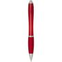 Nash RCS balpen van gerecycled plastic met gekleurde behuizing en grip (zwarte inkt) - Rood
