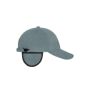 6 Panel Fleece Cap with Earflaps grey one size
