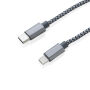 3-in-1 gevlochten nylon kabel, grijs