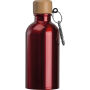 Drinkfles van rvs met karabijnhaak, 400 ml