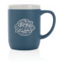 Keramische mok met witte rand 300 ml., blauw, wit