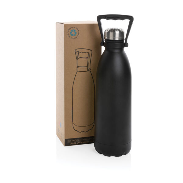 RCS gerecycled roestvrijstalen grote vacuümfles 1,5L, zwart RCS gerecycled roestvrijstalen grote vacuümfles 1,5L, zwart