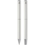 Lucetto recycled aluminium ballpoint and rollerball pen gift set - Silver