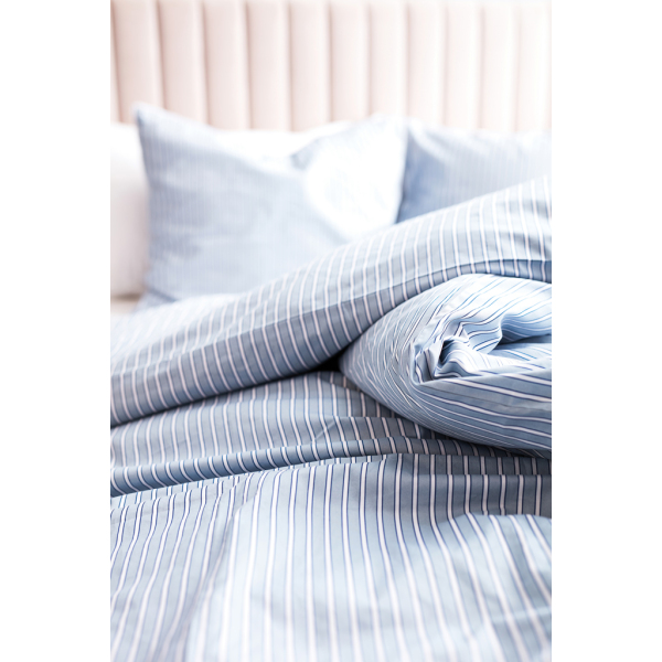 VINGA Princeton percale bed linen, 4 pcs set, blue
