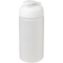 Baseline® Plus grip 500 ml sportfles met flipcapdeksel - Transparant/Wit