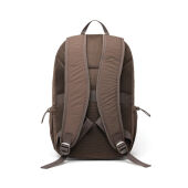 KENTO URBAN RCS  recycled nylon 15,6 inch rugzak met voorvak, bruin
