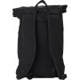 Polyester roll-top rugzak Micah zwart