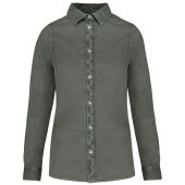 Ecologisch verwassen damesoverhemd Washed Pale Khaki XS
