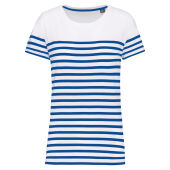 Marine-t-shirt ronde hals Bio dames White / Royal Blue Stripe XS