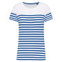 Marine-t-shirt ronde hals Bio dames White / Royal Blue Stripe S