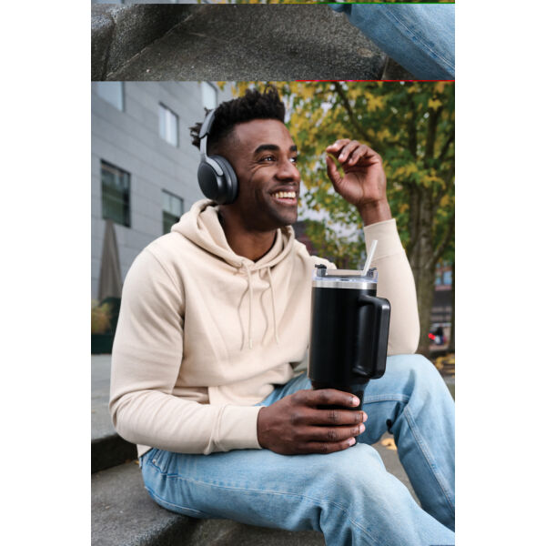 Peakflow RCS recycled staal beker 1200ML, zwart Peakflow RCS recycled staal beker 1200ML, zwart