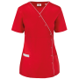 Damesblouse van polykatoen met drukknopen Deep Red S