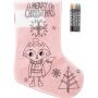 Non-woven (80 gr/m²) kerst sok Jasleen rood/wit