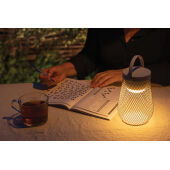 Aurora RCS gerecyclede plastic USB-oplaadbare tafellamp, grijs