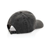 BEAU AWARE™ Washed 6 panel 270gsm cotton twill cap, zwart