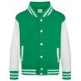 Just Hoods - Kids´ Varsity Jacket kelly green / white 12-13 Y