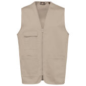 Bodywarmer polykatoen multizakken Beige 4XL
