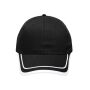 6 Panel Piping Cap black/white one size