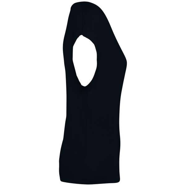 Ecologisch baggy dames T-shirt V-hals Black L Ecologisch baggy dames T-shirt V-hals Black L