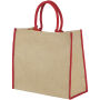 Harry jute draagtas met gekleurde accenten 25L - Naturel/Rood Harry jute draagtas met gekleurde accenten 25L - Naturel/Rood