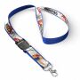 Afneembare polyester keycord met gesublimeerde satijnen overlay