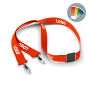 Polyester lanyard met 2 clips en pantone matched zeefdruk Polyester lanyard met 2 clips en pantone matched zeefdruk