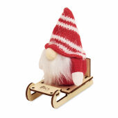 FROSTY SLEIGH - Kabouter op houten slee - Rood